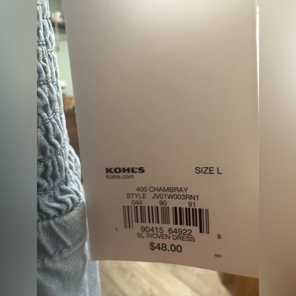 NWT SO Chambray Woven Blue Off-Shoulder Ruffle Dress - Picture 4 of 5